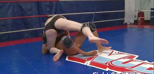  Busty lesbo pussytoying wrestling eurobabe